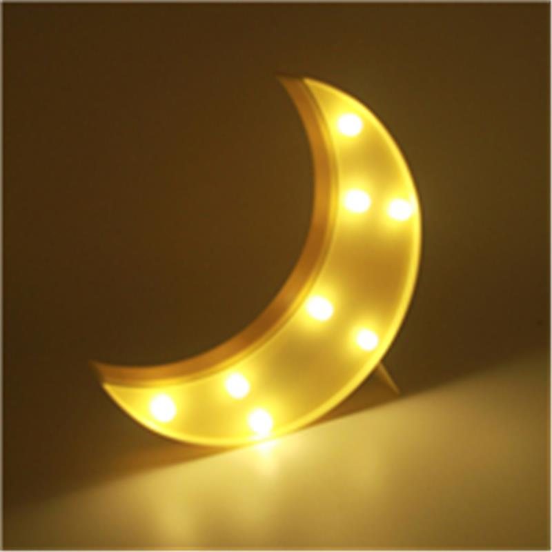 Cute Moon Led Night Light Kinkiet Na Baterie Baby Kids Sypialnia Home Decor