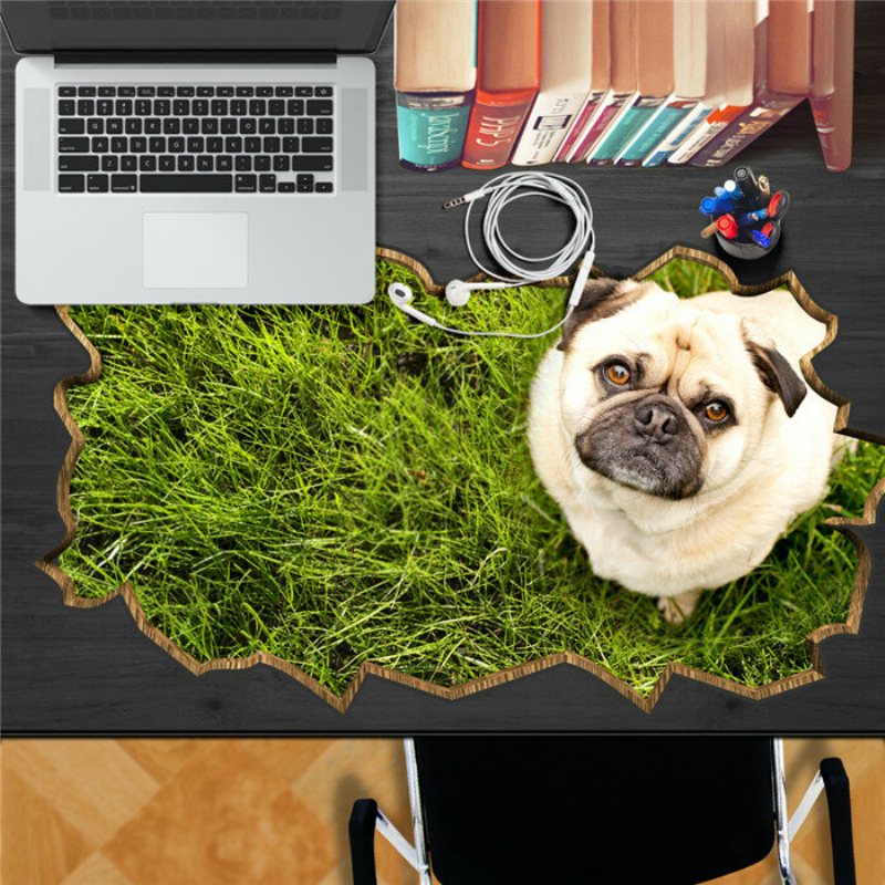 Dog Pet Trawnik Pag Naklejka 3d Na Biurko Naklejki Ścienne Strona Główna Dekoracja Stołu Prezent