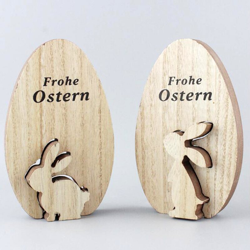 Drewniane Króliczki Wielkanocne Dekoracje Festiwalowe Biurko Dekoracja Wnętrz (rękodzieło) Śliczny Ornament Królika
