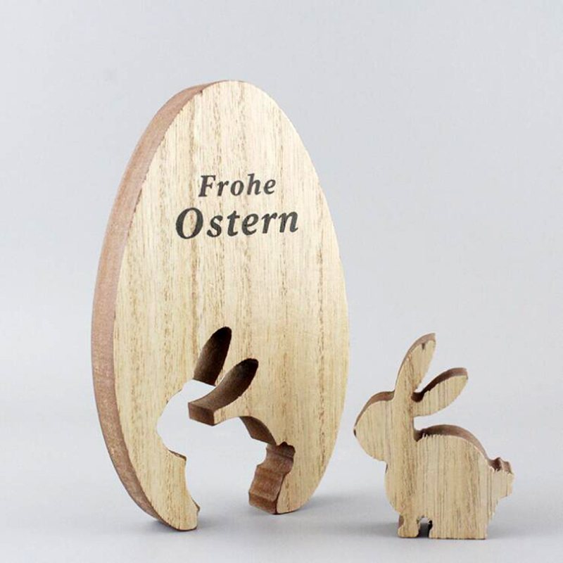 Drewniane Króliczki Wielkanocne Dekoracje Festiwalowe Biurko Dekoracja Wnętrz (rękodzieło) Śliczny Ornament Królika