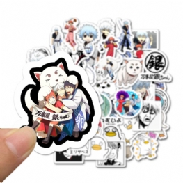 Gintama Naklejki Na Laptopa 50 Sztuk Opakowanie Moda Anime Butelka Wody Bagaż Deskorolka Naklejka Dla Dzieci Nastolatek Fajna Winylowa Tablica Naścienna Dla Dziewczyny Walizka Podróżna Telefon Notebook Kask Rower