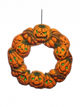 Halloween Upiorny Wieniec Wieszak Na Drzwi Wiszący Rekwizyt Home Decor Led Latarnia Dynia