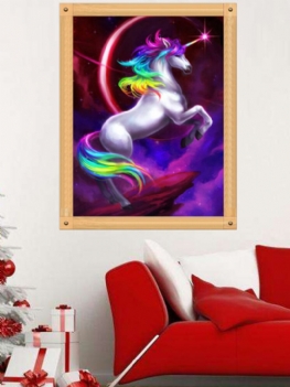 Jednorożec Diy 5d Diament Haft Malarstwo Cross Stitch Craft Salon Wystrój Domu