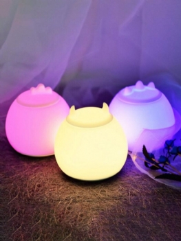 Kawaii Potwór W Kształcie 7 Kolorów Wymienne Led Lampka Nocna Silikonowa Dekoracyjna Lampa Biurkowa