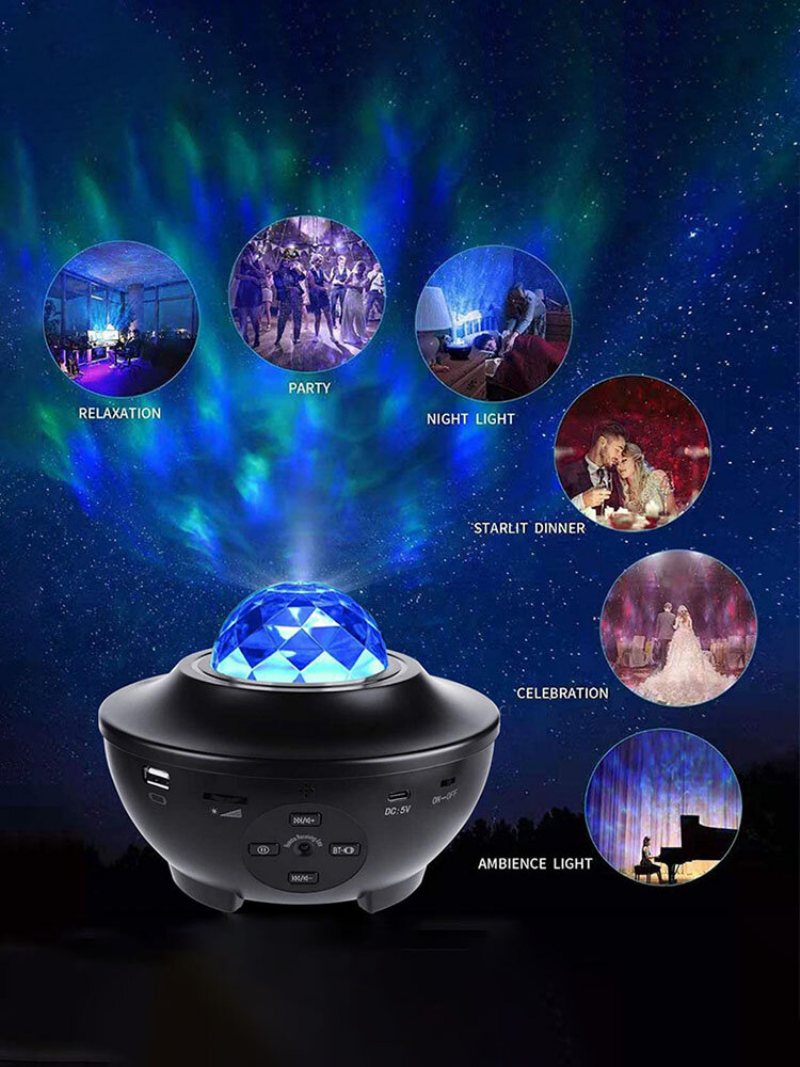 Led Romantyczny Kolorowe Gwiaździste Niebo Galaxy Projektor Lampka Nocna Usb Pilot Wróżka Neonowa Lampa Projekcyjna Dekoracja