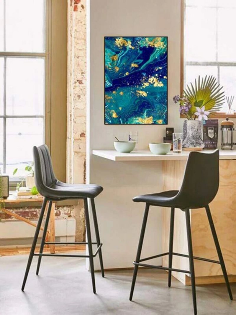 Metal Abstrakcyjny Wiatr Wzór Płótnie Malarstwo Unframed Wall Art Canvas Salon Wystrój Domu