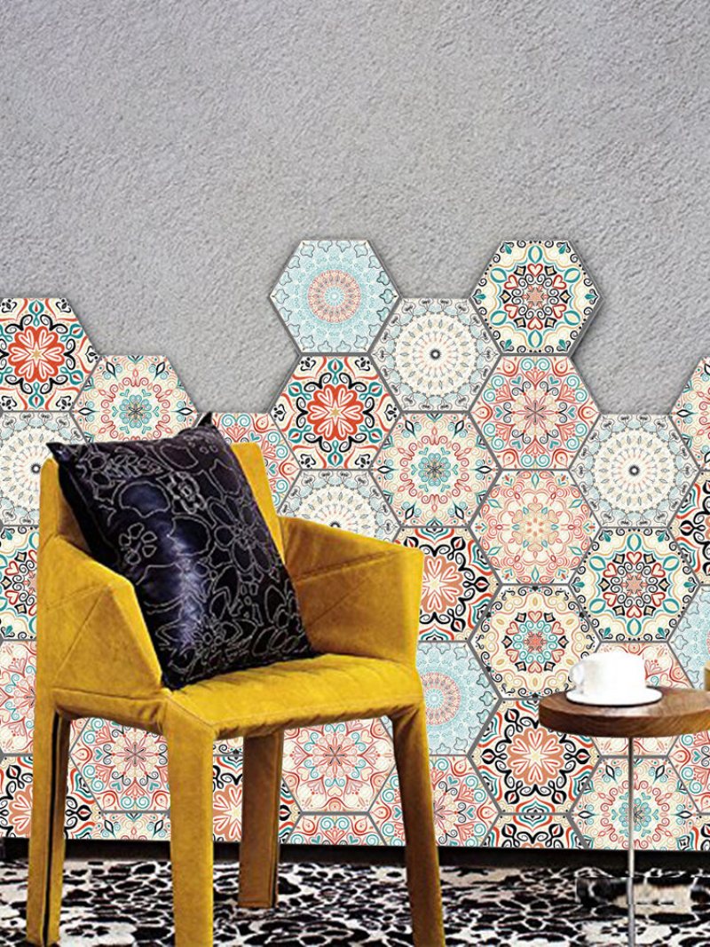Naklejka Ścienna 3d 10 Sztuk/zestaw Samoprzylepne Płytki Ceramiczne Diy Łazienka Kuchnia Podłogowa