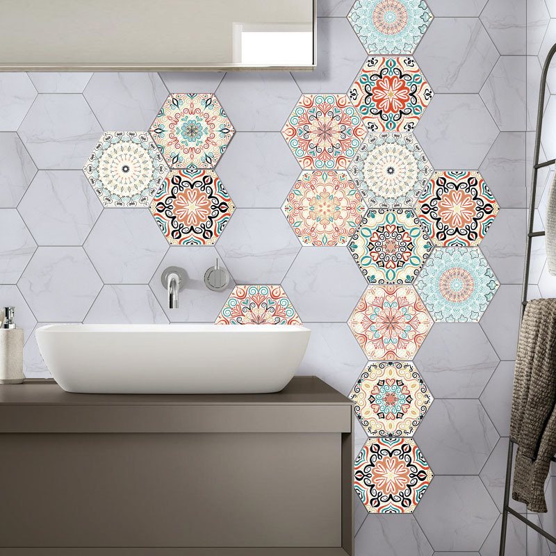 Naklejka Ścienna 3d 10 Sztuk/zestaw Samoprzylepne Płytki Ceramiczne Diy Łazienka Kuchnia Podłogowa