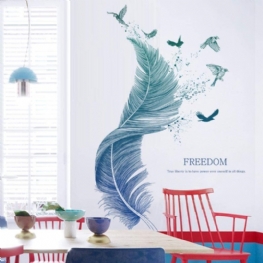 Naklejka Ścienna Do Sypialni Z Piór Dekoracje Ścienne Do Pokoju Dziecięcego Salon 124cm × 72cm | Do Szafki Kuchennej Z Oknem