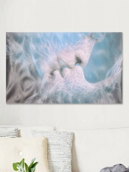 Niebieski Miłość Pocałunek Sztuka Abstrakcyjna Płótno Malarstwo Ścienne Wydruk Obrazu Home Decor