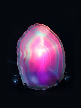 Nieregularna Naturalna Farbowana Plasterek Agatu Lampka Nocna Mineralna Skała Led Lampa Ładowanie Usb