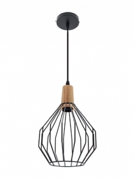 Nowoczesne Lampy Sufitowe Bar Lampa Led Drewniana Wisząca Czarny Żyrandol