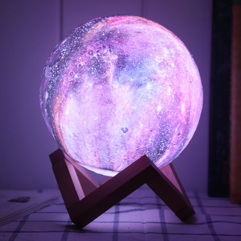 Nowy Druk 3d Lampa Księżycowa Przestrzeń Led Lampka Nocna Pilot Ładowanie Usb Prezent Walentynkowy