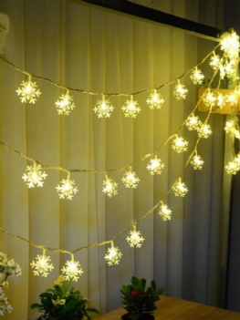 Ozdoby Choinkowe Śnieżynka Wodoodporna Lampa Błyskowa Led String Festival Wedding Decor
