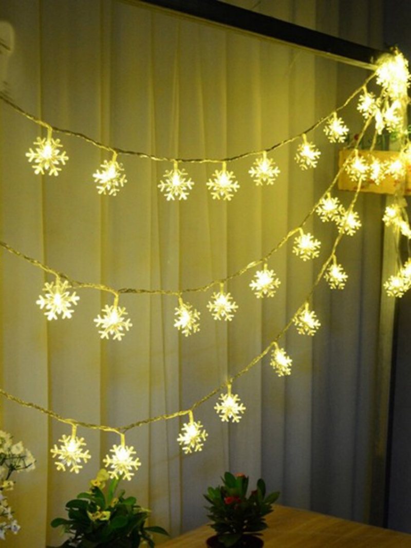 Ozdoby Choinkowe Śnieżynka Wodoodporna Lampa Błyskowa Led String Festival Wedding Decor