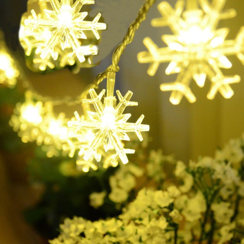 Ozdoby Choinkowe Śnieżynka Wodoodporna Lampa Błyskowa Led String Festival Wedding Decor