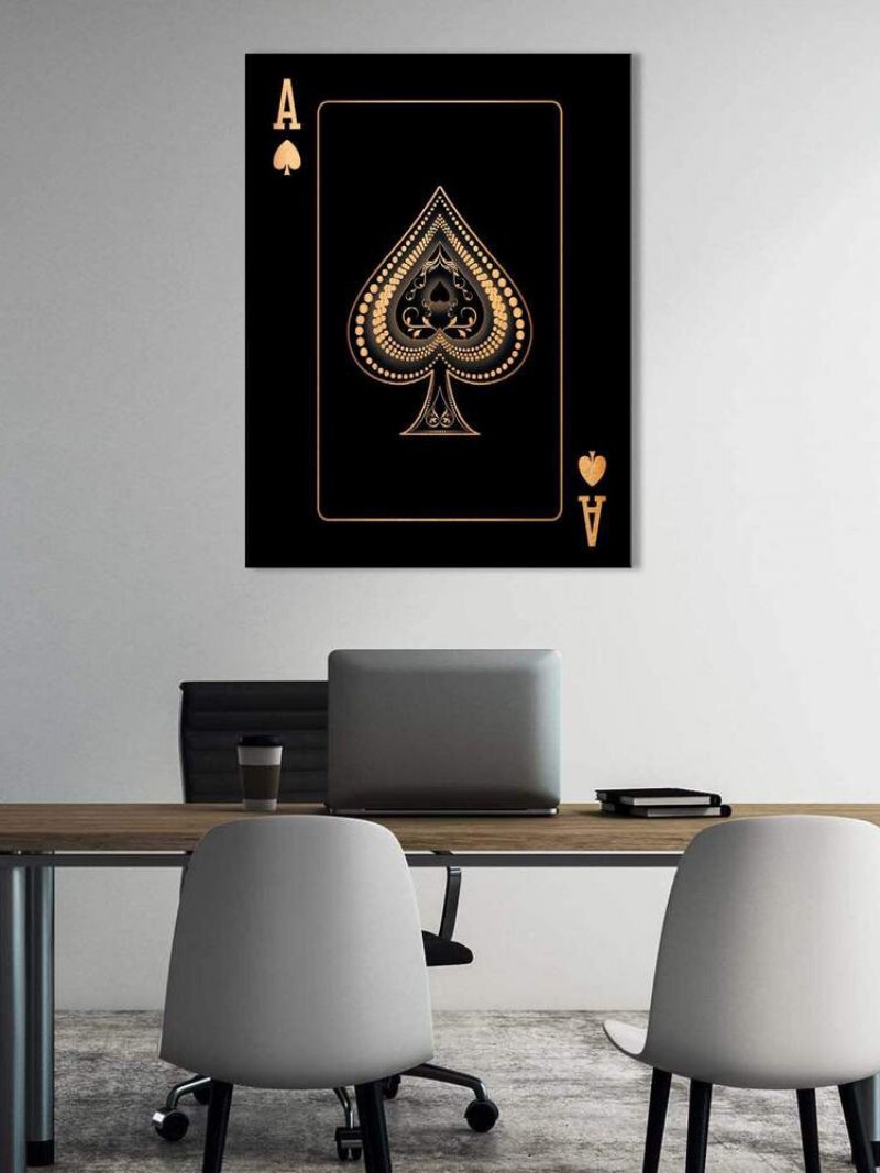 Poker Ace Wzór Płótnie Malarstwo Unframed Wall Art Canvas Salon Wystrój Domu