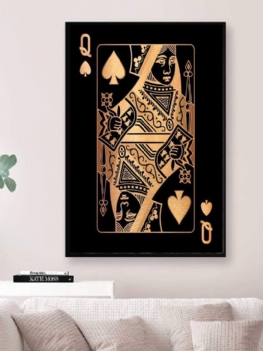 Poker Q Wzór Płótnie Malarstwo Unframed Wall Art Canvas Salon Wystrój Domu