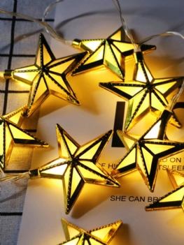 Ramadan Light Star Shape String Romantyczny Bling Kolorowe Wiszące Światło Prezent Do Wystroju Domu