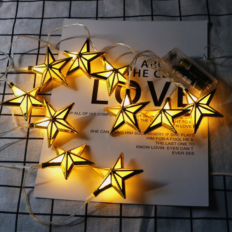Ramadan Light Star Shape String Romantyczny Bling Kolorowe Wiszące Światło Prezent Do Wystroju Domu