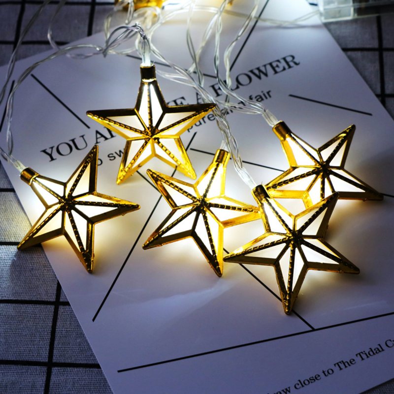Ramadan Light Star Shape String Romantyczny Bling Kolorowe Wiszące Światło Prezent Do Wystroju Domu