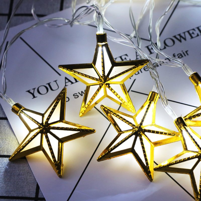 Ramadan Light Star Shape String Romantyczny Bling Kolorowe Wiszące Światło Prezent Do Wystroju Domu