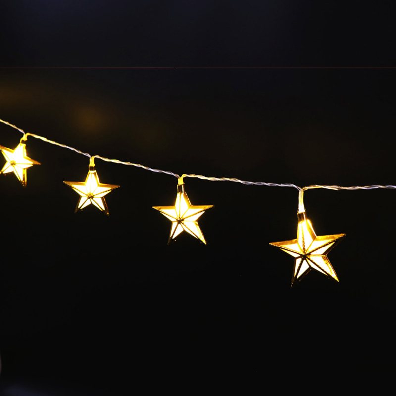 Ramadan Light Star Shape String Romantyczny Bling Kolorowe Wiszące Światło Prezent Do Wystroju Domu