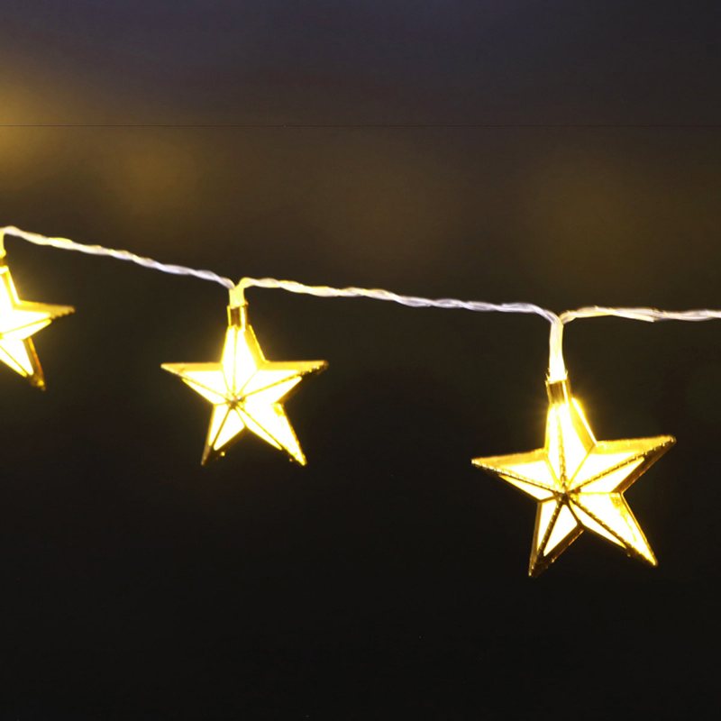 Ramadan Light Star Shape String Romantyczny Bling Kolorowe Wiszące Światło Prezent Do Wystroju Domu