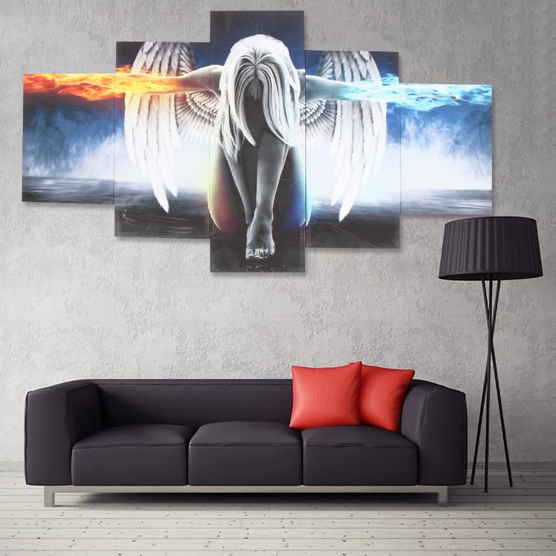 Unframed 5 Sztuk Anioł Modern Art Malarstwo Na Płótnie Obraz Wystrój Domu