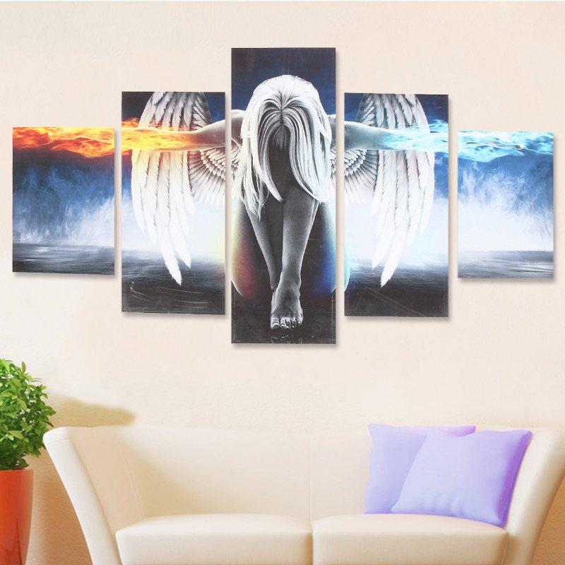 Unframed 5 Sztuk Anioł Modern Art Malarstwo Na Płótnie Obraz Wystrój Domu