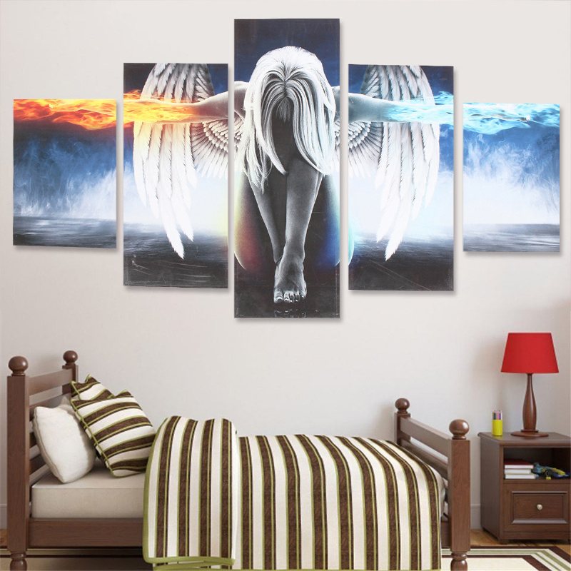 Unframed 5 Sztuk Anioł Modern Art Malarstwo Na Płótnie Obraz Wystrój Domu