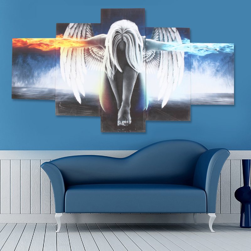 Unframed 5 Sztuk Anioł Modern Art Malarstwo Na Płótnie Obraz Wystrój Domu