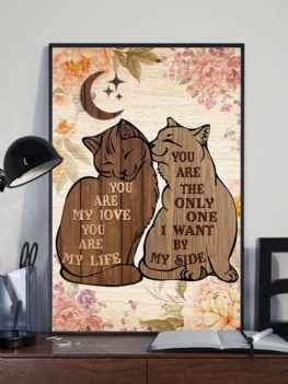 Valentine Koty I List Wzór Płótnie Malarstwo Unframed Wall Art Canvas Salon Wystrój Domu