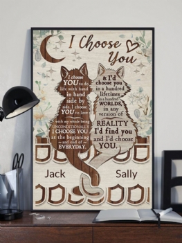Valentine Koty I List Wzór Płótnie Malarstwo Unframed Wall Art Canvas Salon Wystrój Domu