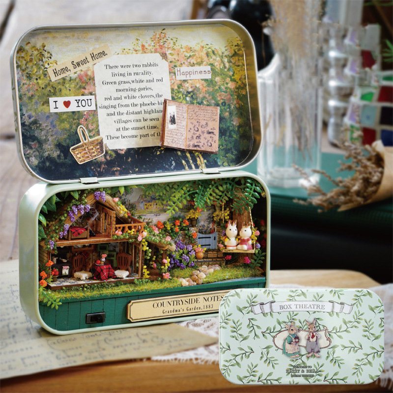 Wiosenny Ogród Diy Prezent Na Boże Narodzenie Wykwintny Domek Dla Lalek Dla Dzieci Narzędzie Do Majsterkowania Drewniany Miniaturowy Zestaw
