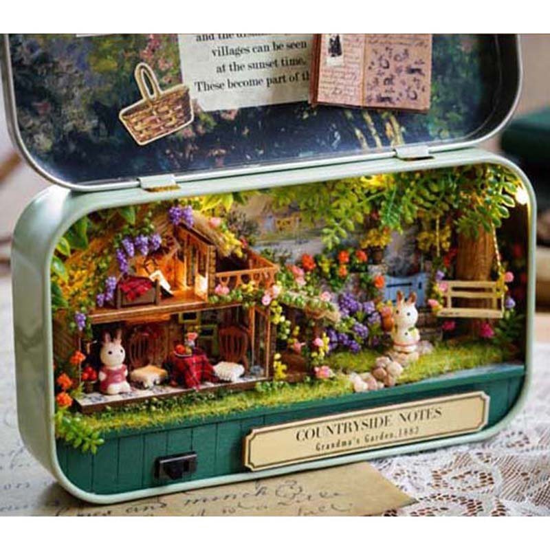 Wiosenny Ogród Diy Prezent Na Boże Narodzenie Wykwintny Domek Dla Lalek Dla Dzieci Narzędzie Do Majsterkowania Drewniany Miniaturowy Zestaw