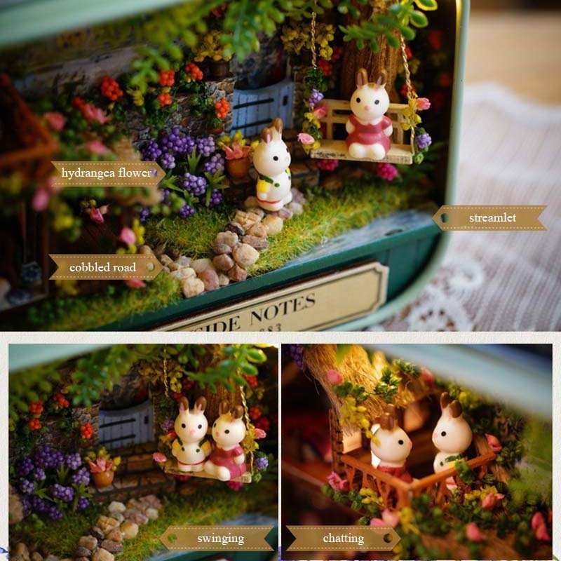 Wiosenny Ogród Diy Prezent Na Boże Narodzenie Wykwintny Domek Dla Lalek Dla Dzieci Narzędzie Do Majsterkowania Drewniany Miniaturowy Zestaw