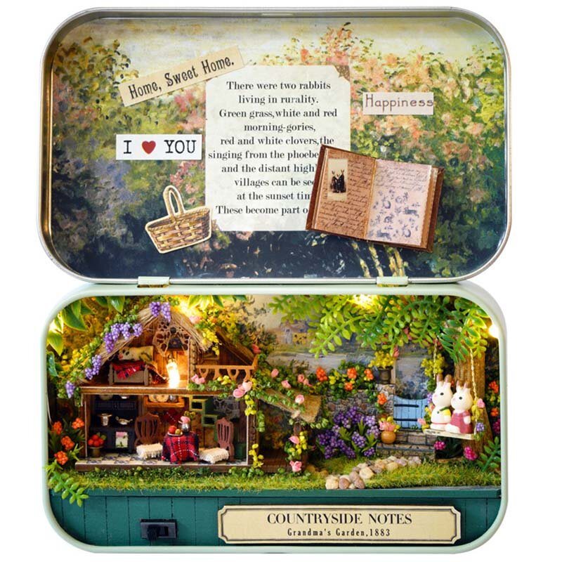 Wiosenny Ogród Diy Prezent Na Boże Narodzenie Wykwintny Domek Dla Lalek Dla Dzieci Narzędzie Do Majsterkowania Drewniany Miniaturowy Zestaw