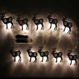 Zasilany Bateryjnie 1.65 M 10 Diod Led Kształt Łosia Ciepły Biały Kryty Nocny Nastrój Fairy String Light Na Boże Narodzenie