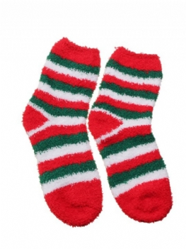 Coral Fleece Śliczne Świąteczne Skarpetki Z Kreskówek Bowknot Pogrubienie Thermal Long Sox