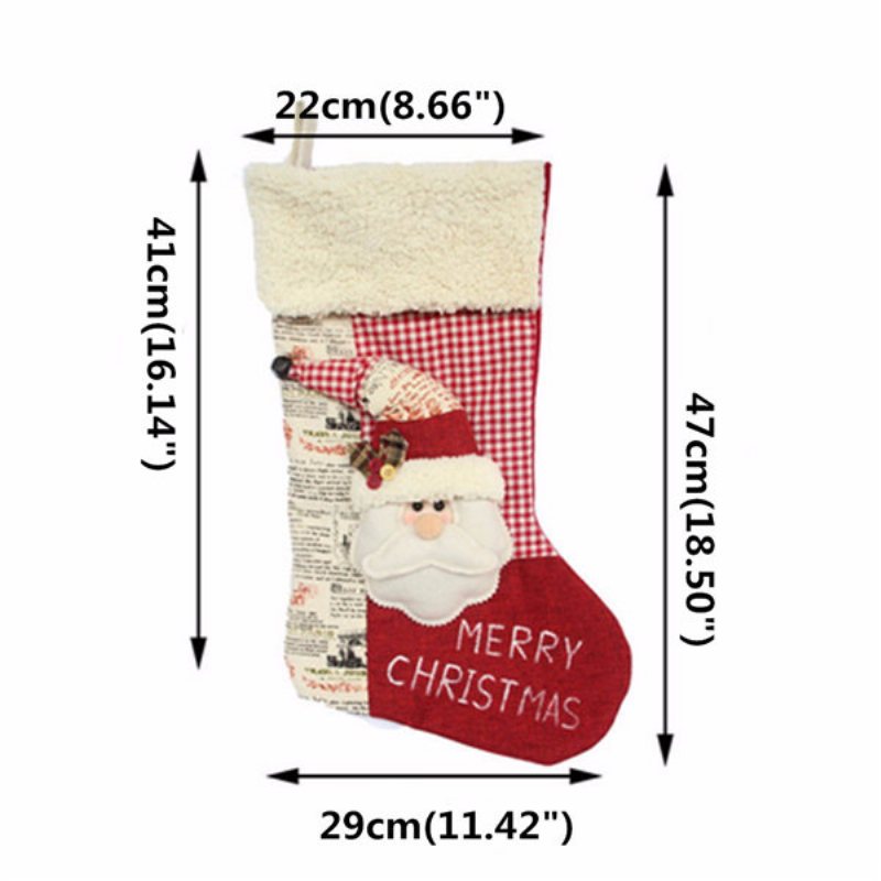 Świąteczne Skarpety Dekoracyjne Plaid Snowman Prezenty Osoby Starsze Na Choinkę