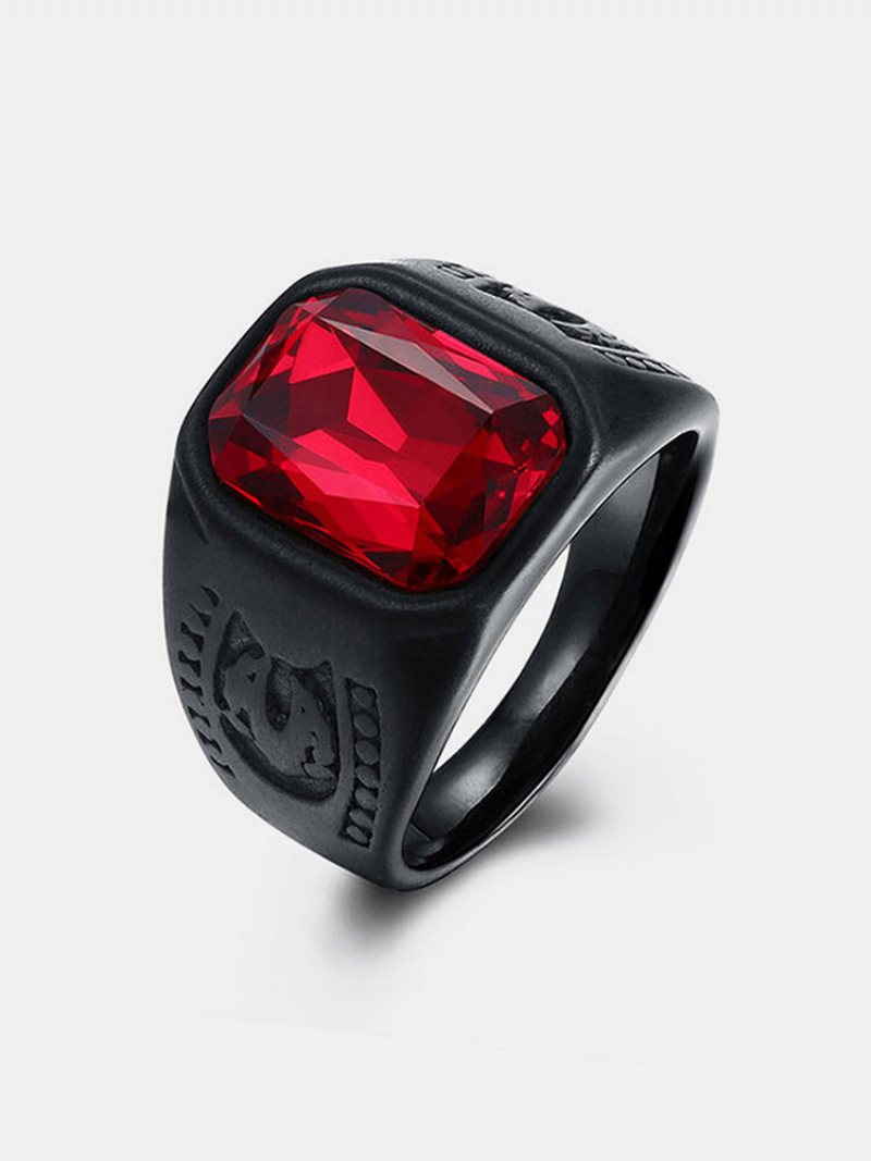 1 Szt. Metalowe Rhinestone Retro Fashion Casual Męskie Pierścionki