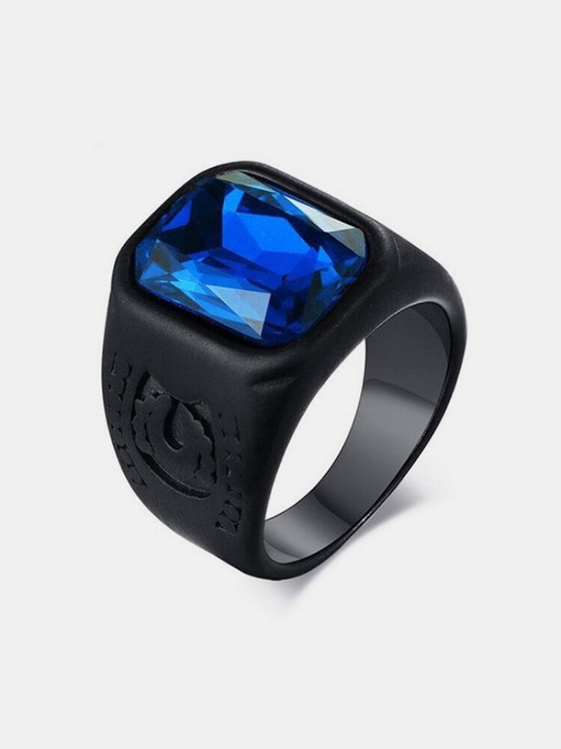 1 Szt. Metalowe Rhinestone Retro Fashion Casual Męskie Pierścionki
