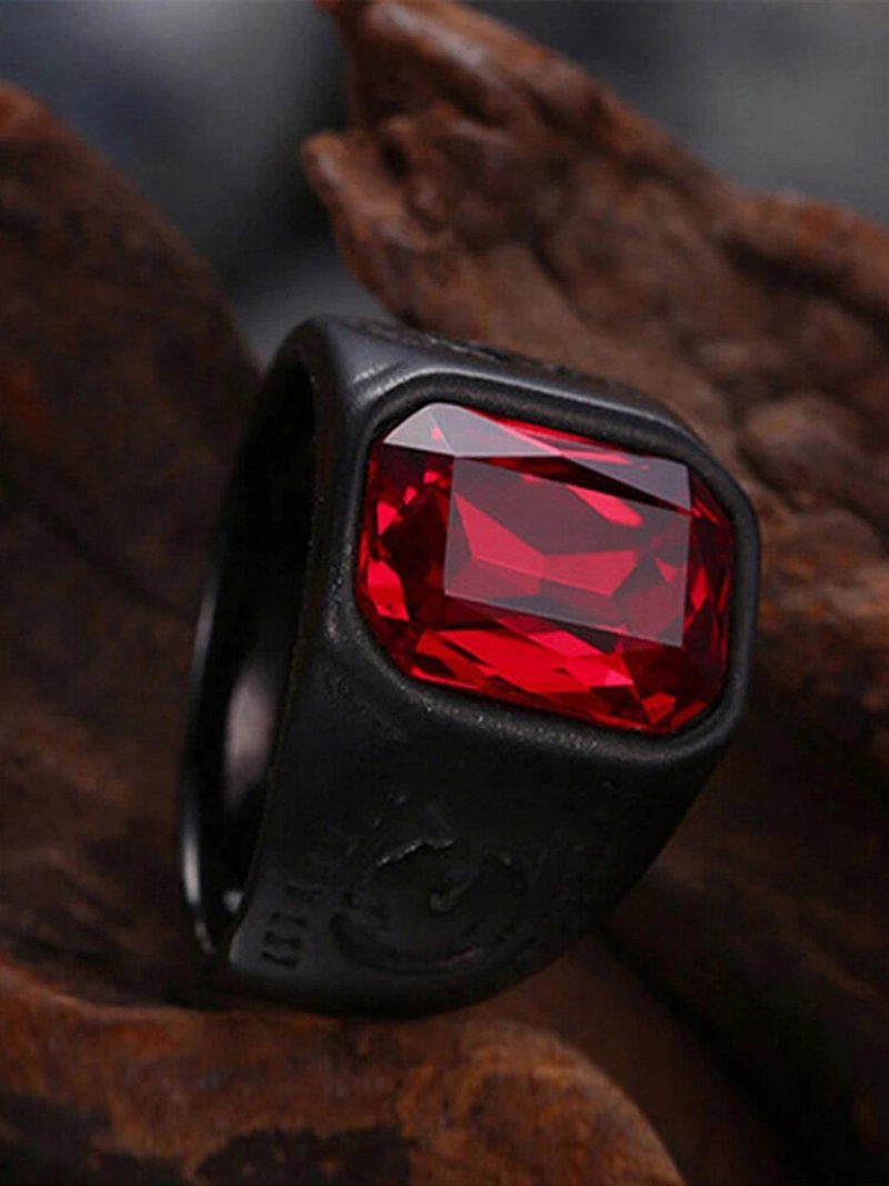 1 Szt. Metalowe Rhinestone Retro Fashion Casual Męskie Pierścionki