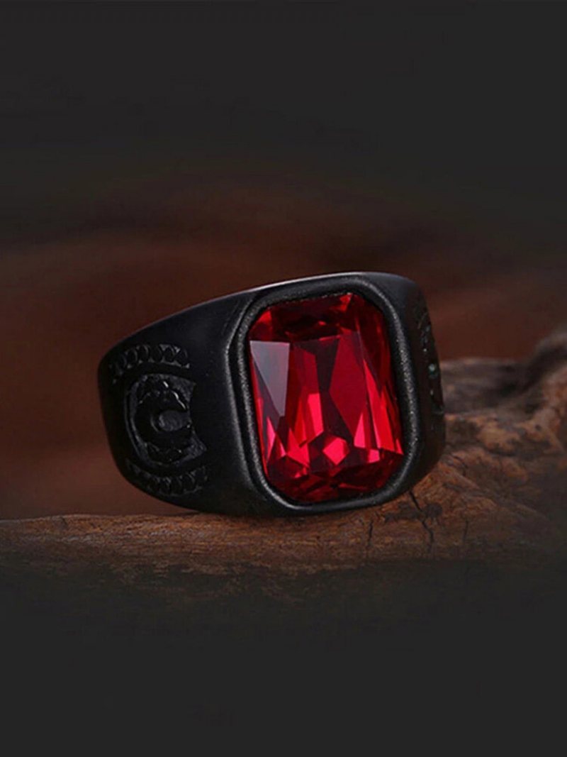 1 Szt. Metalowe Rhinestone Retro Fashion Casual Męskie Pierścionki