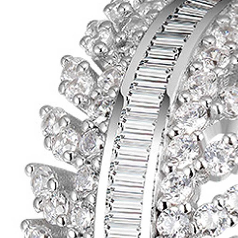 Damski Pełny Diament Sterling Silver Jewelry Ring 925 Round Cut Crystals Pierścionki Dla Kobiet