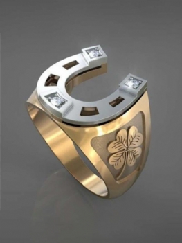 Jassy 1 Szt. Kreatywna Moda Dwukolorowa W Kształcie Litery U Podkowa I Wzór Koniczyny Życzenie Powodzenia Cooper Rings