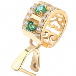 S925 Sterling Silver Inkrustowany Diament Wisiorek Ze Srebrnym Zapięciem Szmaragdowy Jadeit Z Kryształowym Zapięcie Nasion Melona Naszyjnik I