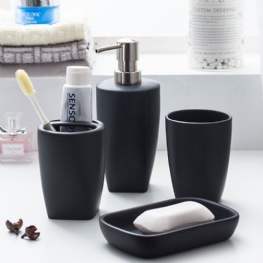 Wielobarwna Ceramiczna Łazienka 4 Szt. Garnitury Nordycki Styl Minimalistyczny Matowy Materiał Łazienkowy Kubek Do Zębów Uchwyt Na Szczoteczki Do Pudełko Na Mydło Butelka Na Balsam