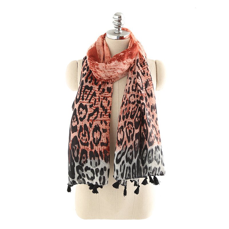 Kobiety Ciepły Poliester Leopard Przydatny Podróżny Dziki Szalik Outdoor Casual